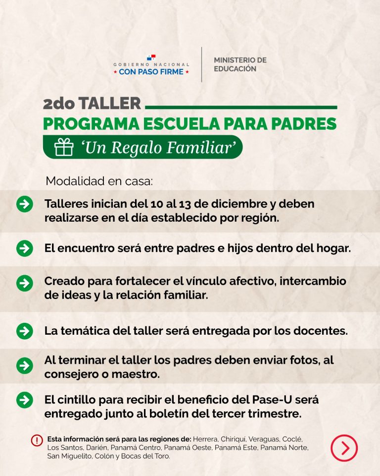 “Un Regalo Familiar “, taller de Escuela para Padres creado para compartir en familia