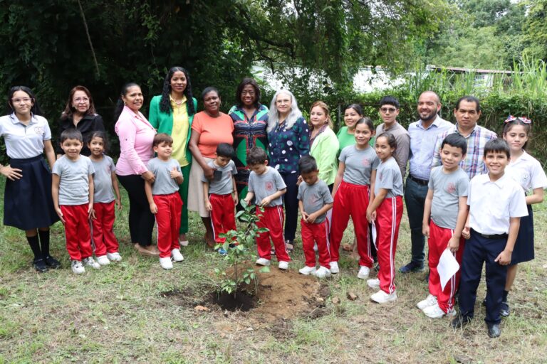 Estudiantes se unen a la reforestación y plantan árboles en su escuela